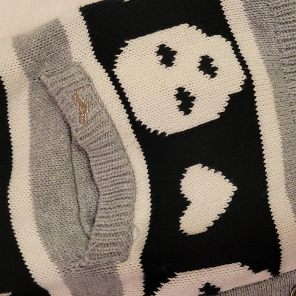 RARE PINK Victoria's Secret Cardigan Hearts Skulls Black and Gray - Picture 4 of 7